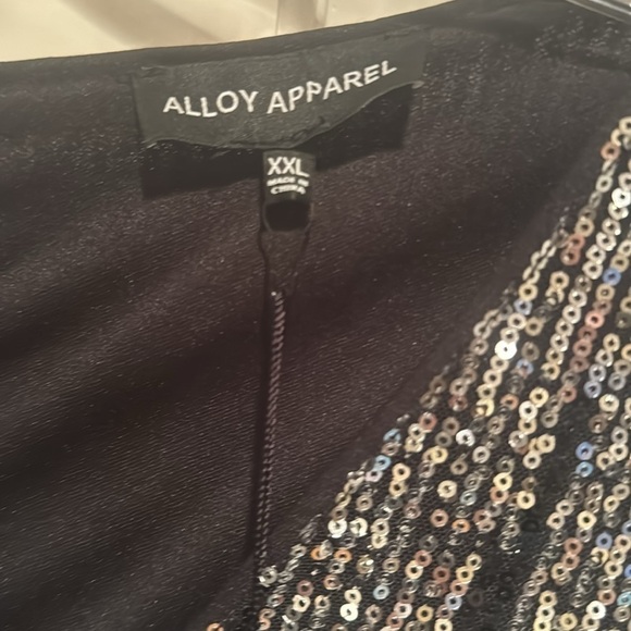 Alloy Apparel 🔥black dress with black and silver sequins NWT - Picture 3 of 9